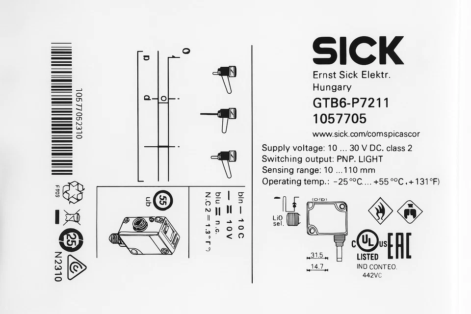 SICK GTB6-P7211 Photoelectric Sensor -Made in Hungary -New Original - Image 3 of 3
