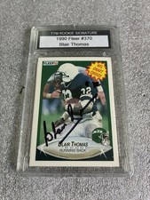 1990 Fleer Blair Thomas #370 Autographed Rookie Card - Encapsulated. rookie card picture