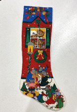 Vintage GIANT 40  Christmas Stocking Quilted Cotton