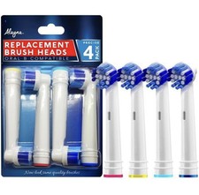 Alayna Replacement Brush Heads Compatible with OralB Braun- Pack of 4 Refills