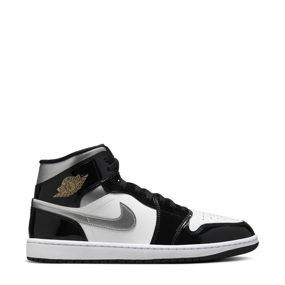 Nike Air Jordan 1 ブラック/シルバー Jordan 1 SE Mid Black White Metallic Silver for Sale
