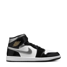 Jordan 1 SE Mid Black White Metallic Silver for Sale