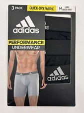 Adidas Men's Performance Underwear 9" Boxer Brief 3 Pack Black 019312 