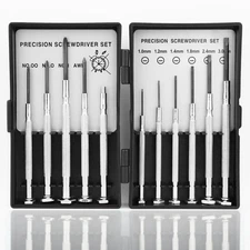 11pc Small Precision Screwdriver Set Mini 6 Sizes Flat Philips for Watch Glasses