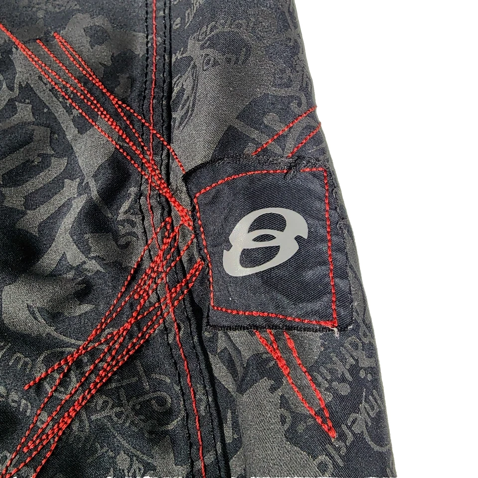 Bermuda de natação vintage Y2K azul âncora masculina 30 preta cinza vermelha - Imagem 4 de 4