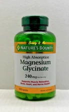 Nature's Bounty High Absorption Magnesium Glycinate 240mg, 180 Capsules