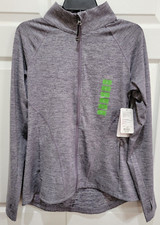 SHAPE Activewear Jacket Womens L Heather Gray Full Zip Mock Neck Thumbies NWT