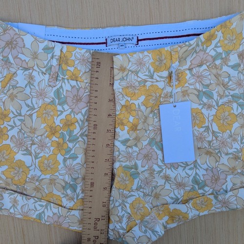 Pantaloncini corti donna Dear John Hampton comodi con polsini floreali vita media nuovi con etichette 30 - Foto 7 di 8