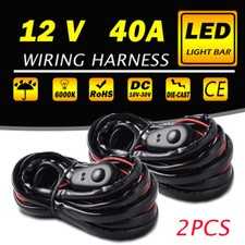 LED Light Bar Wiring Harness Off Road Power 40A Relay Fuse ON-Off Switch 2 Lead