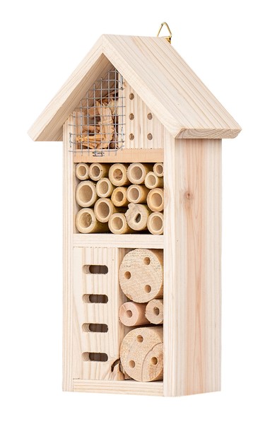 Insektenhotel H26Cm Insektenhaus Holz Natur Schutz Bienenhotel Nistkasten Garten-image