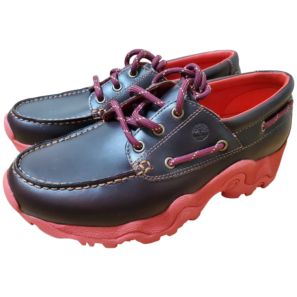 Timberland Men Size 7.5 Brown Remix Handsewn Boat Shoes
