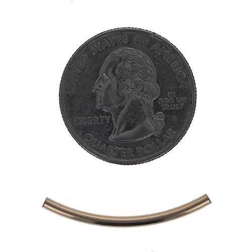 6pz - Tubi curvi riempiti d'oro, perline gioielli, riempimento oro 14kt 2x30mm tubo curvo - Foto 2 di 2