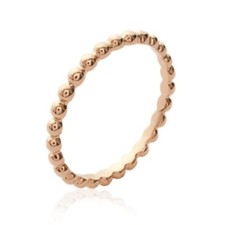 Alliance fiançailles boules femme - plaqué or rose 18 carats - anneau fin