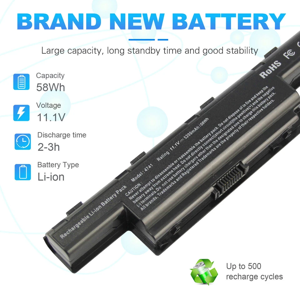 Batería para Acer Aspire AS10D73 AS10D75 AS10D31 Gateway NV49C13C NV59C43U NV53A1 Foto 3 de 4