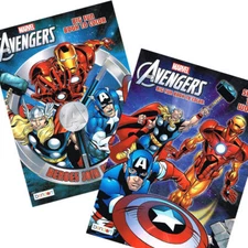2PC Set Marvel Avengers Activity Coloring Book Iron Man Thor Hulk and More!