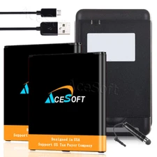 AceSoft 3700mAh Battery or Dock for Samsung Galaxy J3 Achieve SM-J337P CellPhone