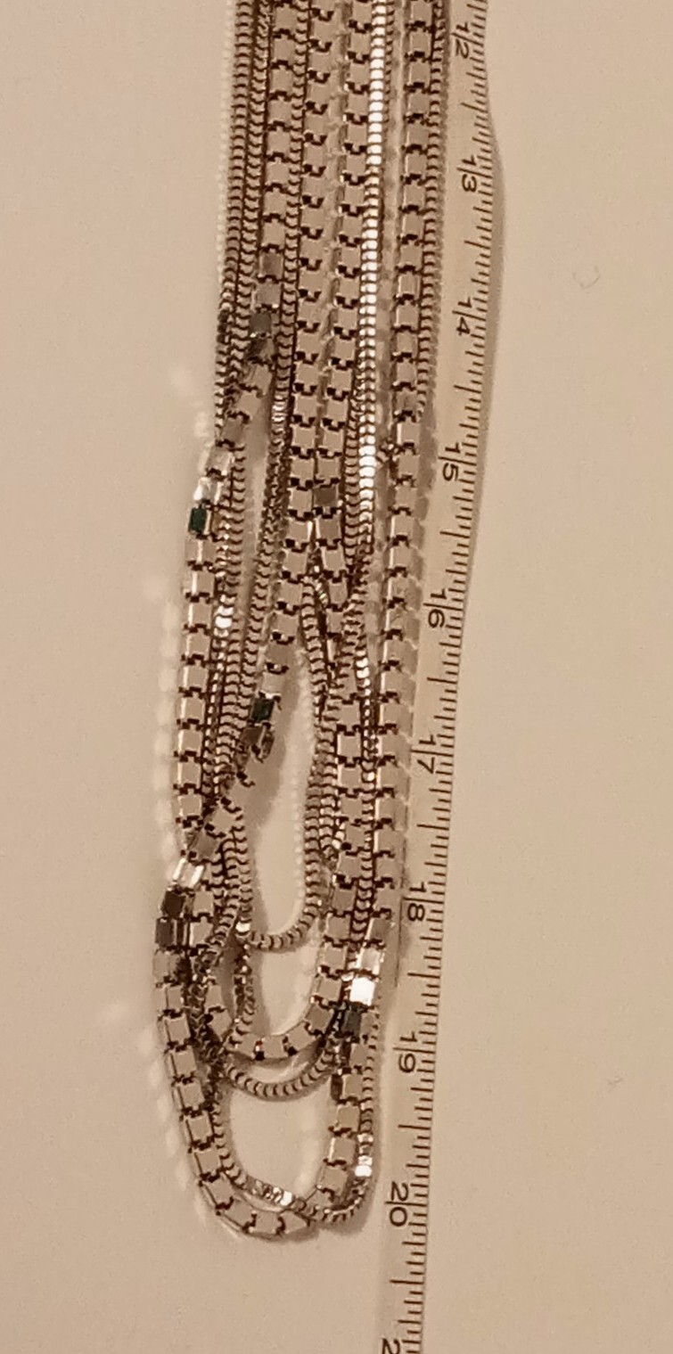 Chico's Silver Tone Multi Chain Statement Necklac… - image 5