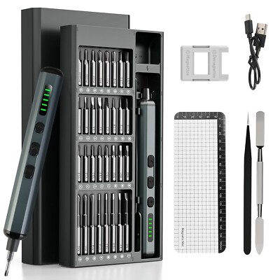 70 in 1 Precision Mini Power Screwdriver Kit w/ 64 S2 Magnetic Bits Rechargeable