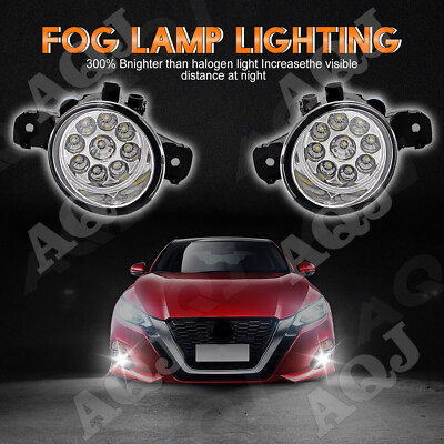 2pcs LED Bumper Fog Lights Lamps Pair Right&Left For NISSAN QASHQAI 2017-2019