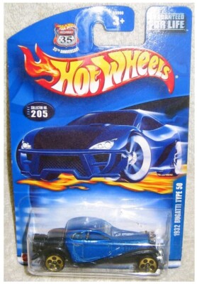Hot Wheels 2002 35th Anniversary Edition; 1932 Bugatti Type 50 Roadster (#205)