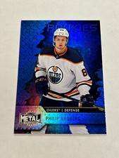 2020-21 SKYBOX METAL PHILIP BROBERG ROOKIES BLUE FOIL OILERS SP A5