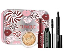 Clinique Must Have Makeup Almost Black Honey Lipstick 4 Pcs Set New in Tin Kit