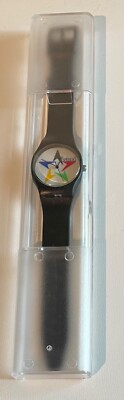Vintage SPEEDO with Olympic Colors Star Plastic Wristwatch 1990s Wind-Up