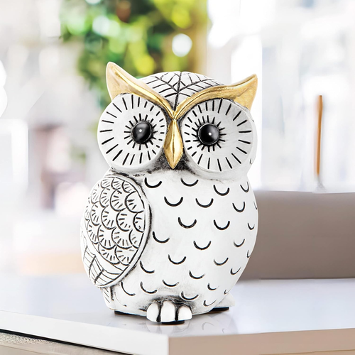 Owl Statue for Home Decor, Bookshelf, Bedroom, Living Room, Office, Desk - Picture 4 of 12