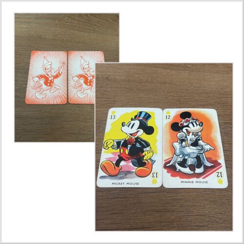 Rare 1939 Walt Disney Mickey’s Fun Fair Pepys Mickey Mouse ~ Minnie Mouse Cards - Picture 1 of 3