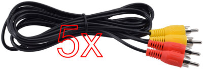 5 X Nintendo NES AV TV  RCA / Chinch / Kabel  für Nintendo Entertainment System