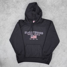 Vtg Hill Heavyweight Sweatshirt Mens L Black Hollywood California USA Made 90s
