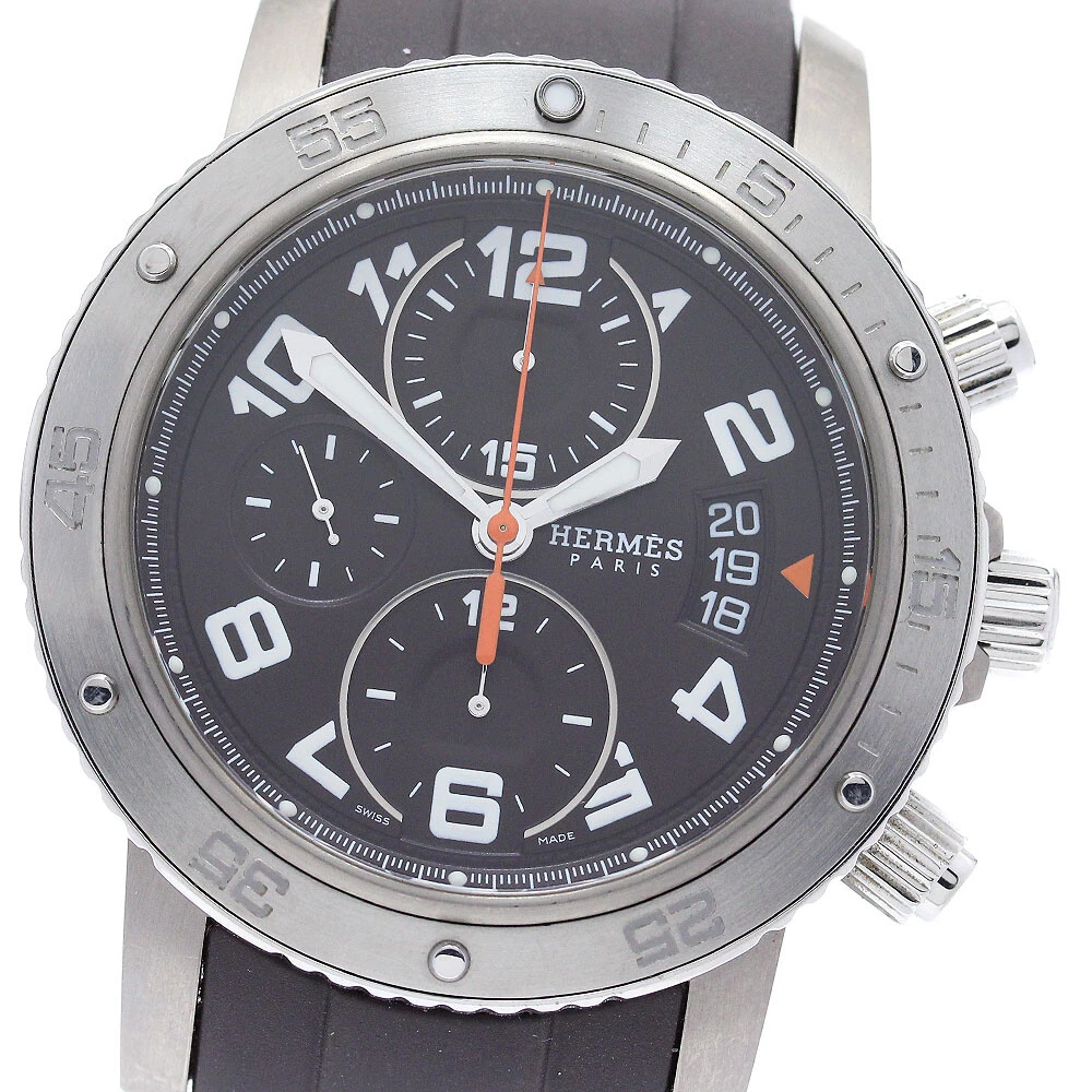 HERMÈS Orologio Uomo Automatico HERMES Clipper diver CP2.941 Cronografo Quadrante Marrone_877177
