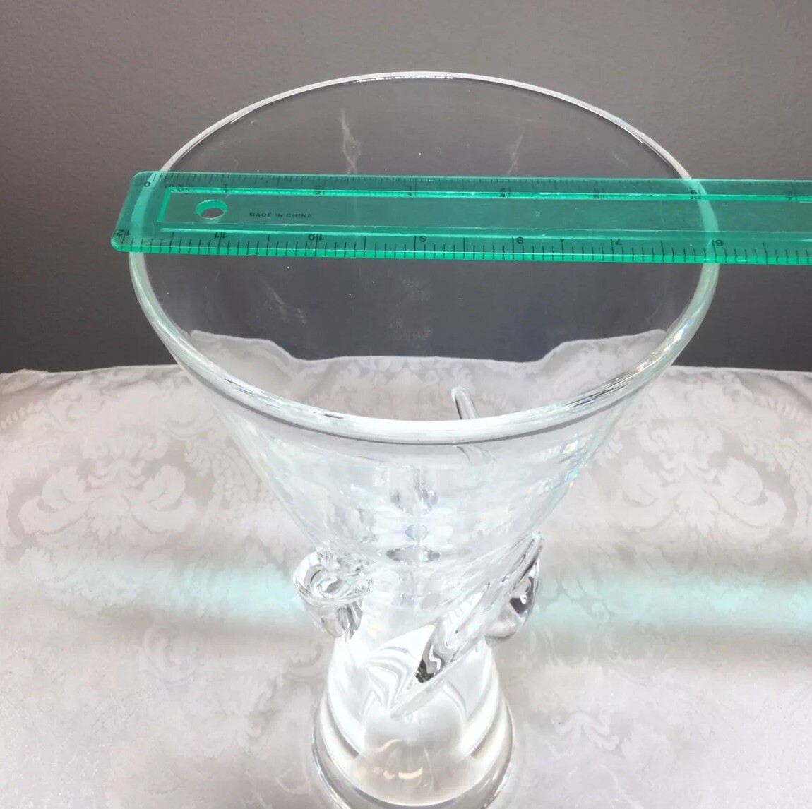 Steuben #8090 Crystal Glass 11” Rose Vase Designed by George
