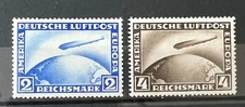 German Reich 1928 Mi 423-424 Zeppelin MNH VF Signed Georg Buhler BPP