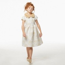 JANIE AND JACK METALLIC FLORAL JACQUARD DRESS SIZE 3T NWT 114.00 CREAM AND SUGAR