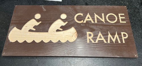 Vintage Looking CANOE RAMP sign. Painted Pine Wood. Approx 9x 20 | eBay