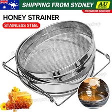 AU Honey Strainer Filter Stainless Steel Double Sieve Beekeeping Equipment Kit