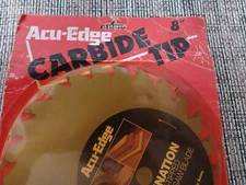 Acu-Edge 11-107 8” Saw Blade 24T Carbide Tipped USA Made Sealed New Old Stock