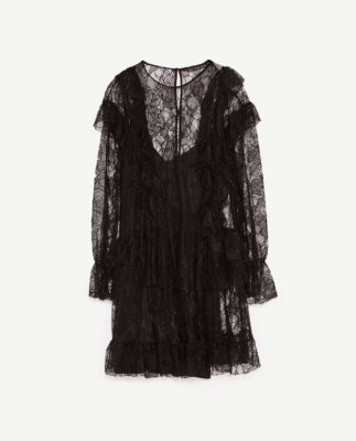 ZARA BLACK MINI DRESS WITH LACE AND FRILL SS17 SIZE XS NEW TAGS | eBay ZARA BLACK MINI DRESS WITH LACE AND FRILL SS17 SIZE XS NEW TAGS | eBay