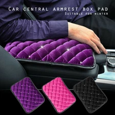 Universal Velvet Bling Crystal Car Armrest Pad Cover Center Console Box Mat Trim