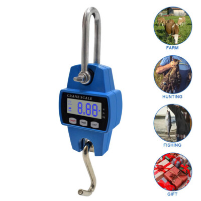 Mini Crane Scale 300KG/660LBS Industrial Hook Hanging Weight Digital LCD Display