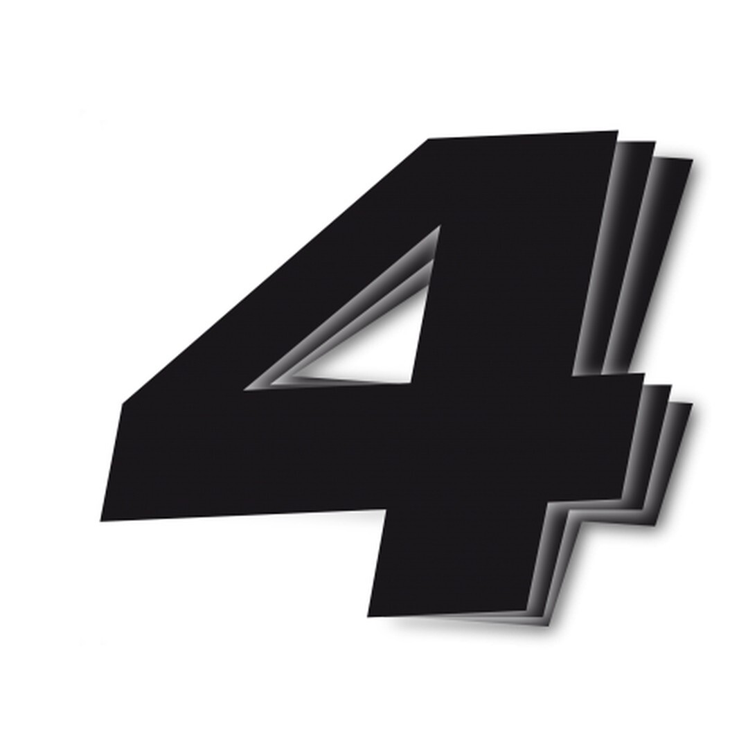 Numéros de départ noirs 25x20 cm pour numérotation de carénage de moto de piste et de kart