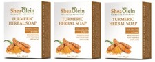 3 Pack - Shea Olein TURMERIC HERBAL SOAP WITH ALOE VERA HONEY
