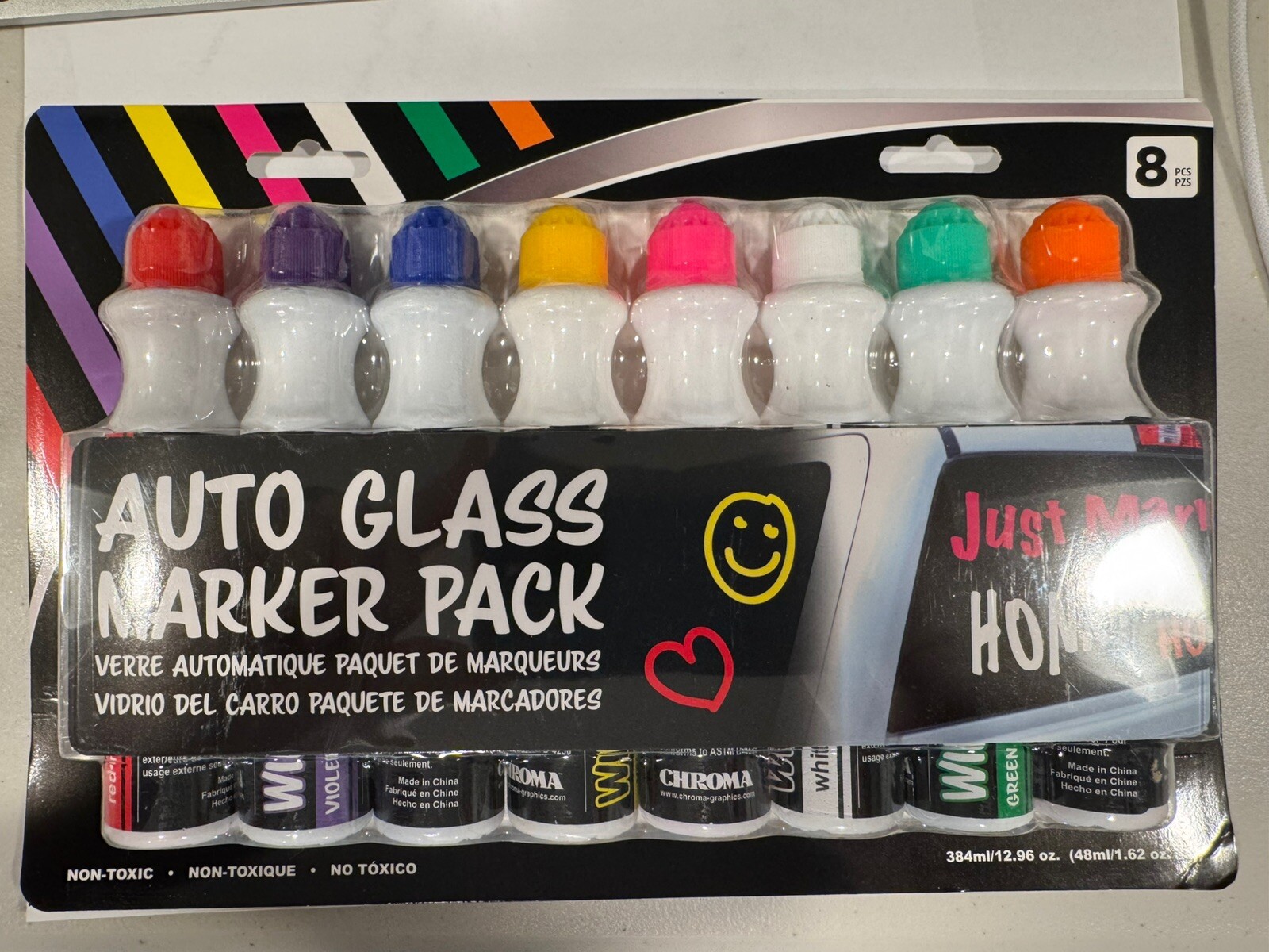 Chroma Auto Glass Marker Pack Ideal For Car Windows 8 Washab