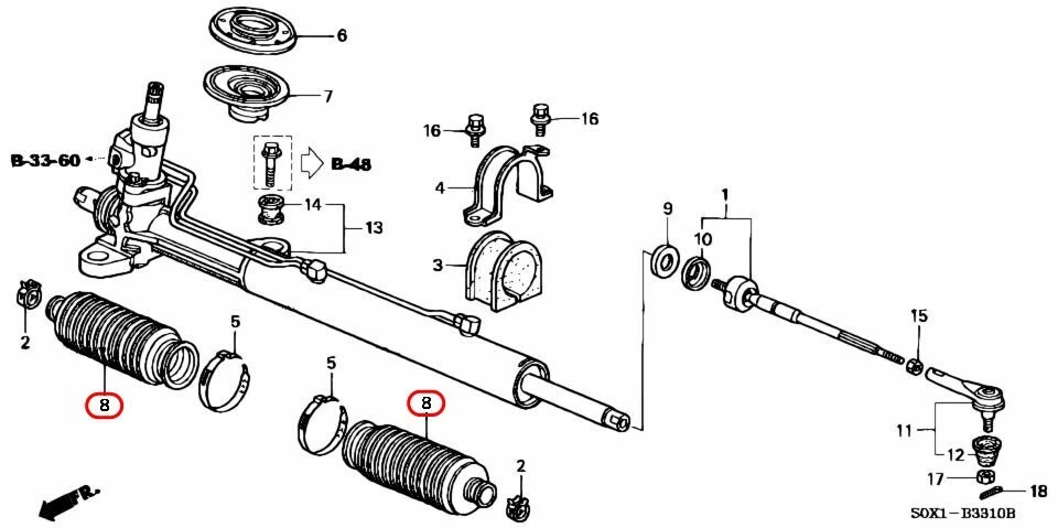 Fuelle de arranque de engranaje de dirección OEM HONDA 53534-S0X-A02 para Odyssey (99-04) y Acura Foto 3 de 4