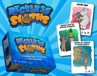 RECKLESS SLOTHS CARD GAME + Expansion + Kickstarter Exclusive New Factory Sealed
