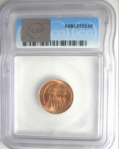 1956 P Lincoln Cent MS67 RD ICG 5281370116 BU Unc Red Wheat Penny Gem Flawless - Picture 4 of 8