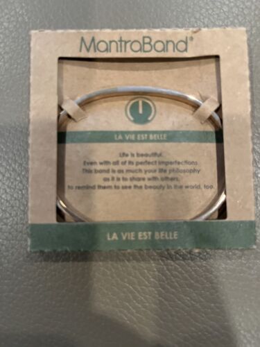 Bracelet manchette MantraBand "La Vie Est Belle" acier inoxydable neuf dans sa boîte - Photo 1/3