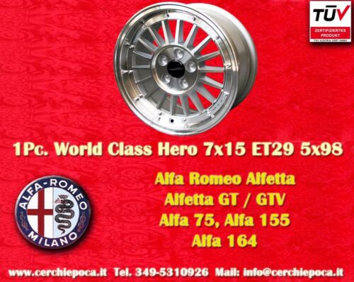 1 Cerchio Alfa Romeo 7x15  5x98 Alfetta GTV GTV6 75 155 164 wheel Felge - Foto 1 di 12