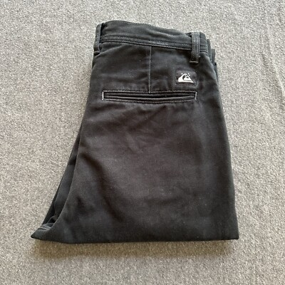 Quiksilver Pants Womens 29 High Waist Chino Trouser Jeans Denim Black Surf Wear